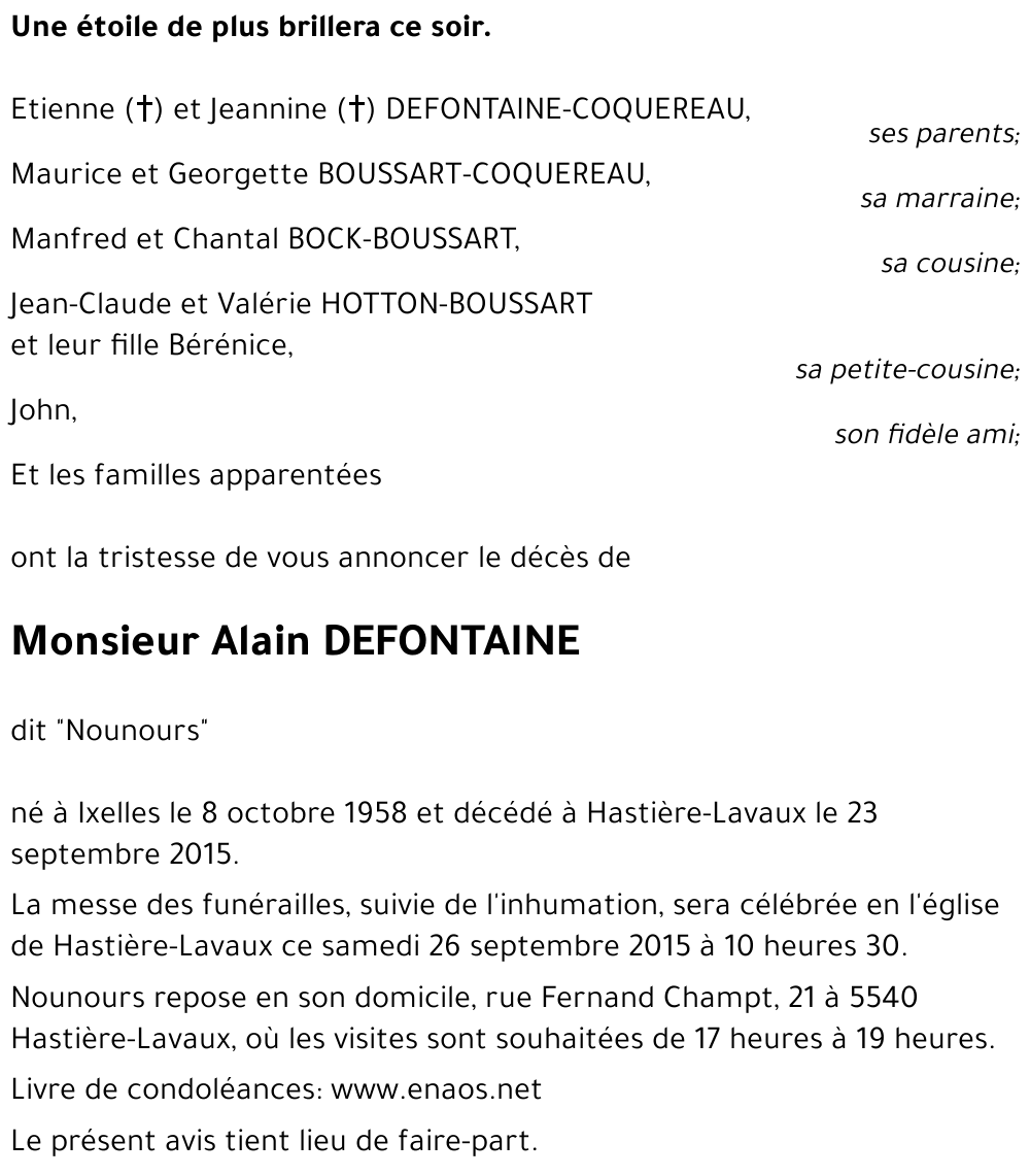 Alain DEFONTAINE