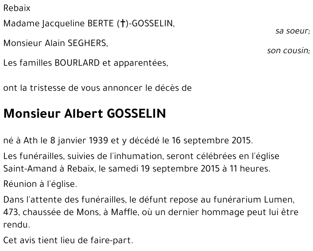 Albert GOSSELIN