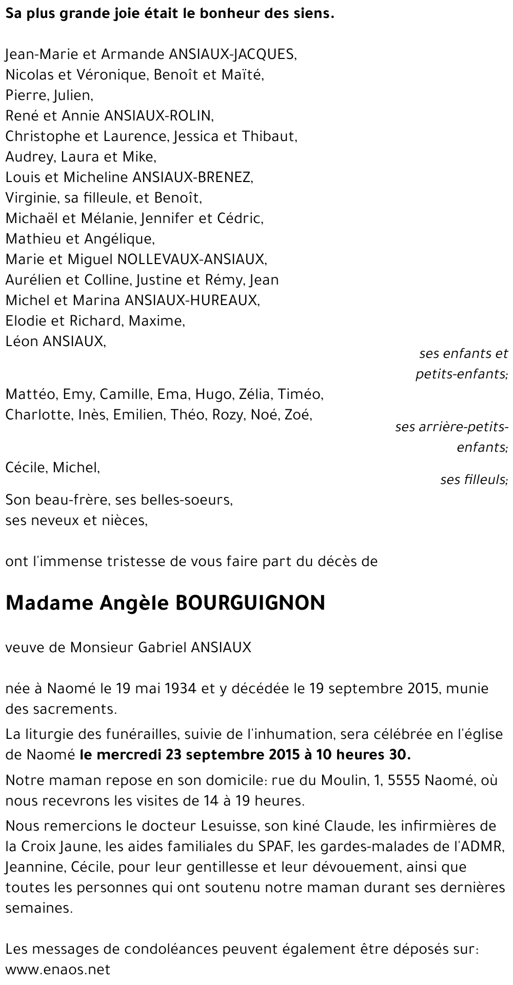 Angèle BOURGUIGNON