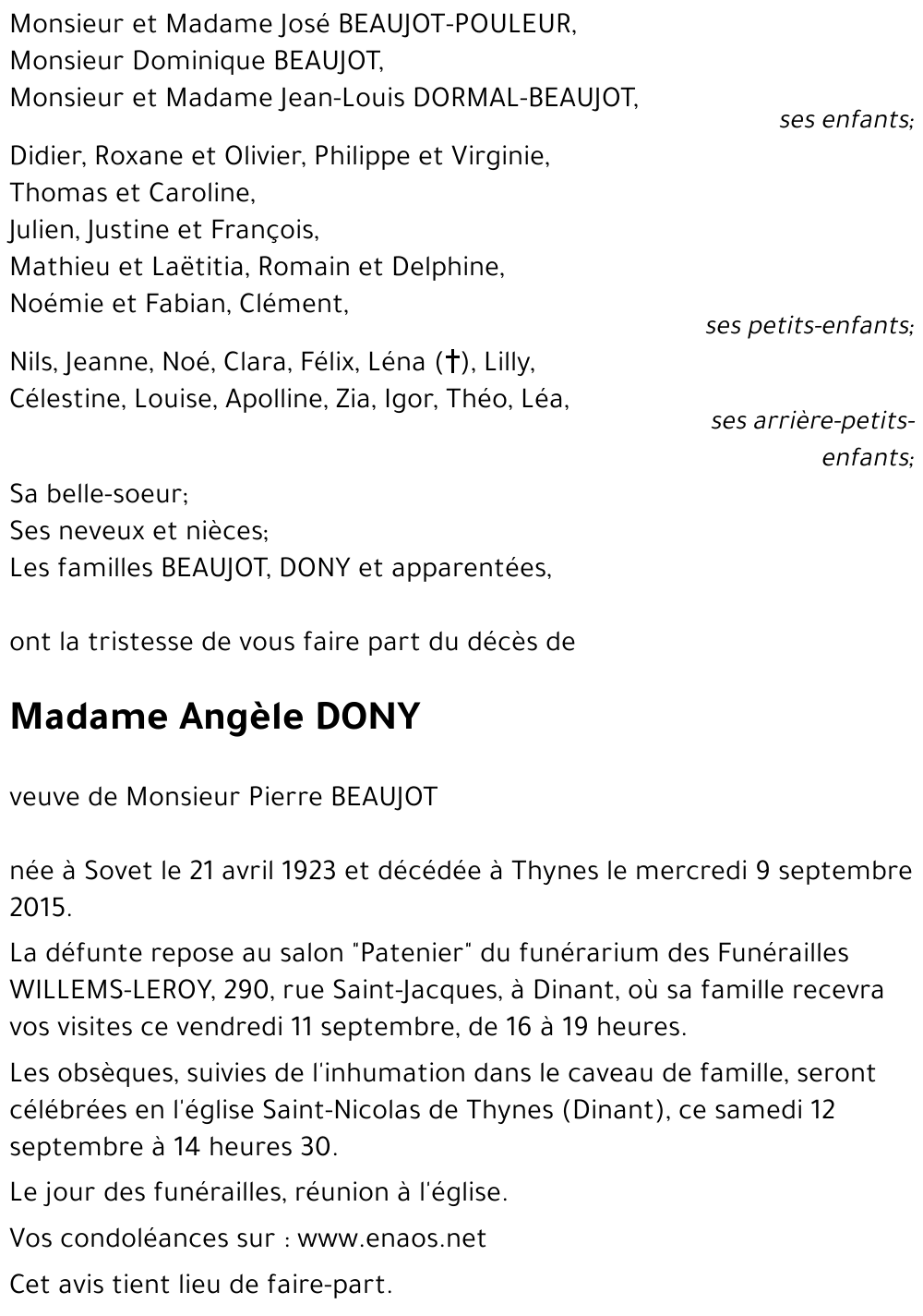 Angèle DONY