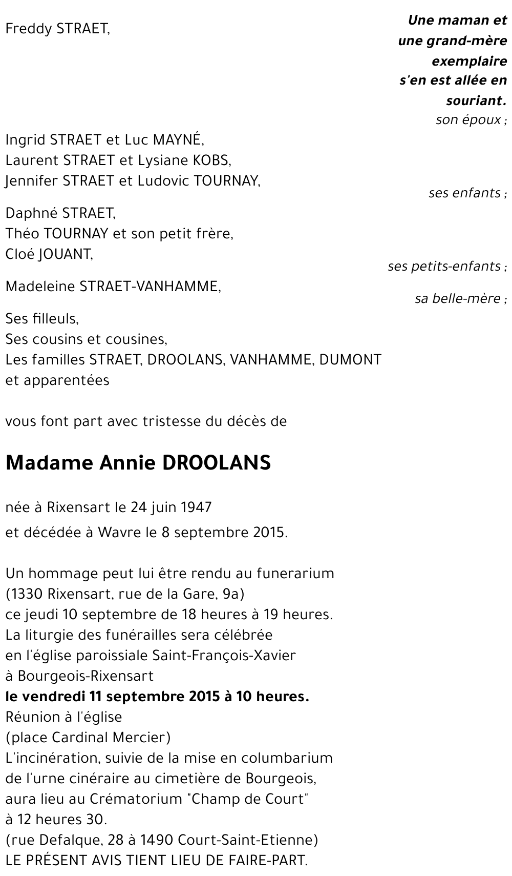 Annie DROOLANS