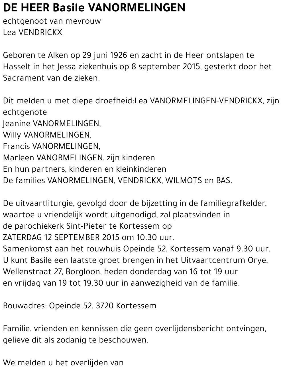 Basile Vanormelingen