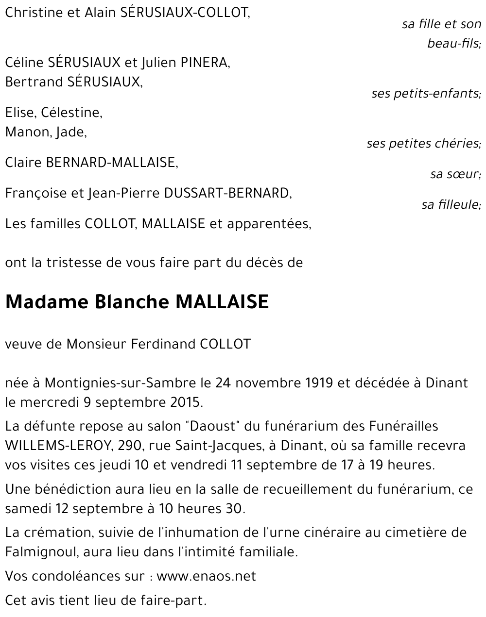 Blanche MALLAISE