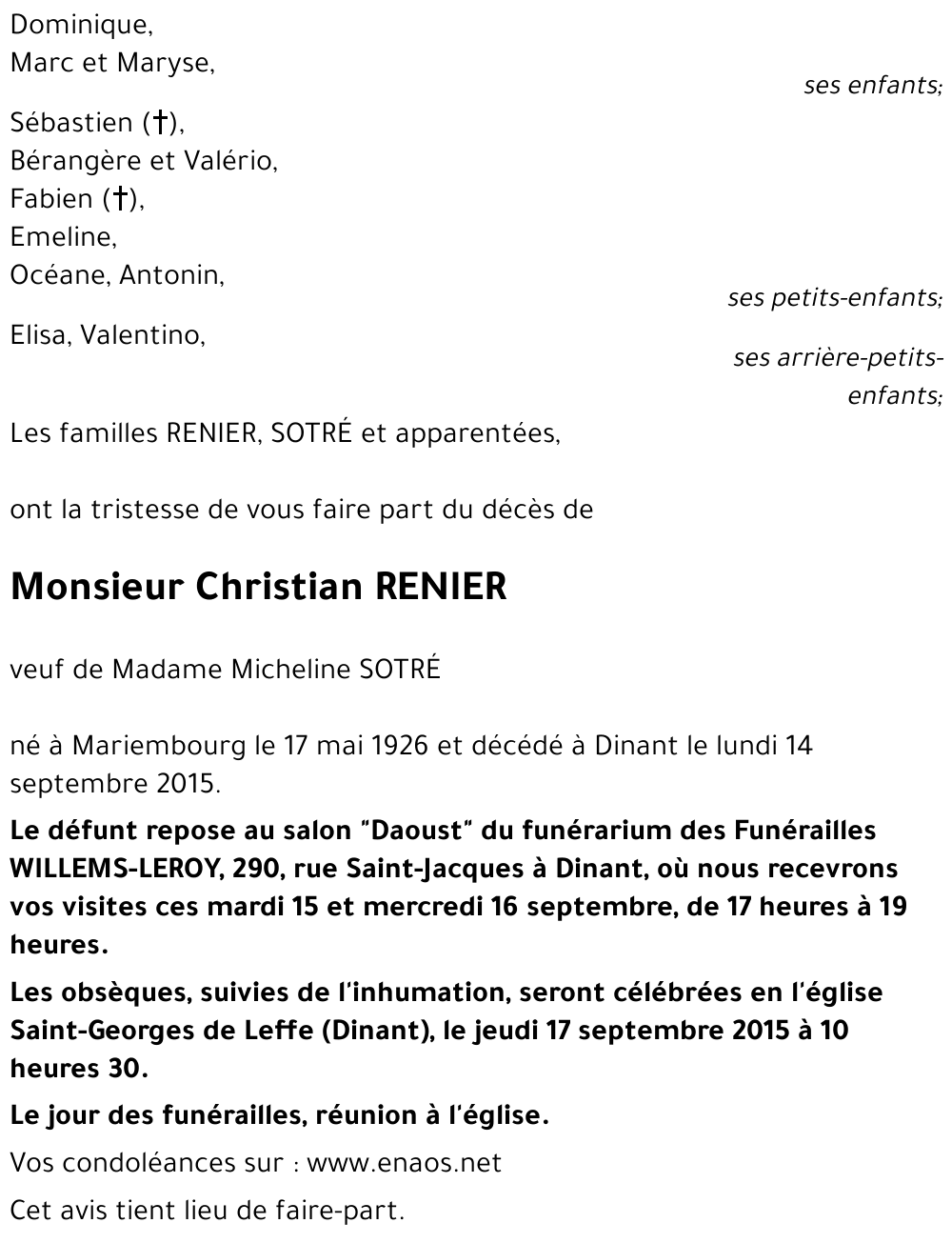 Christian RENIER