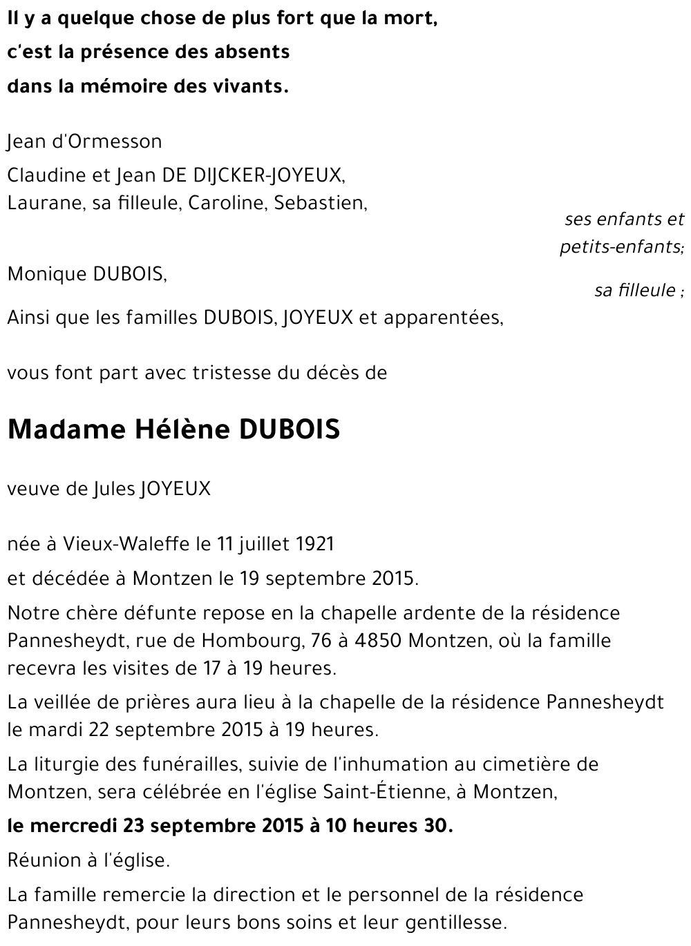 DUBOIS Hélène
