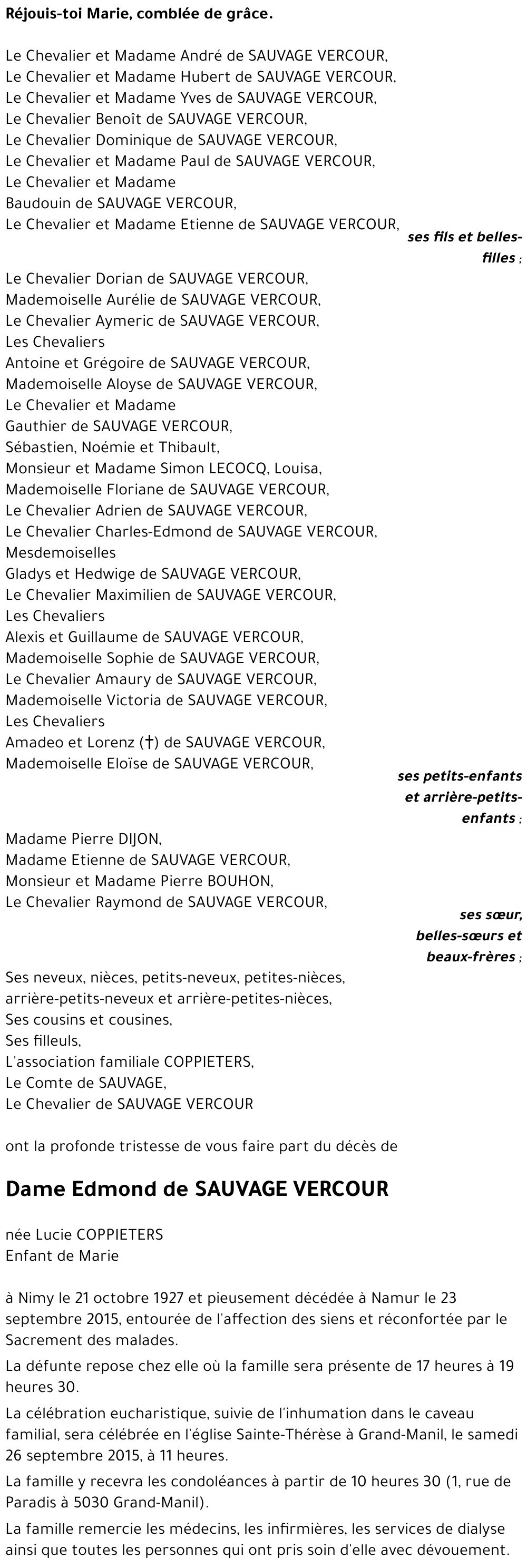 Edmond de SAUVAGE VERCOUR