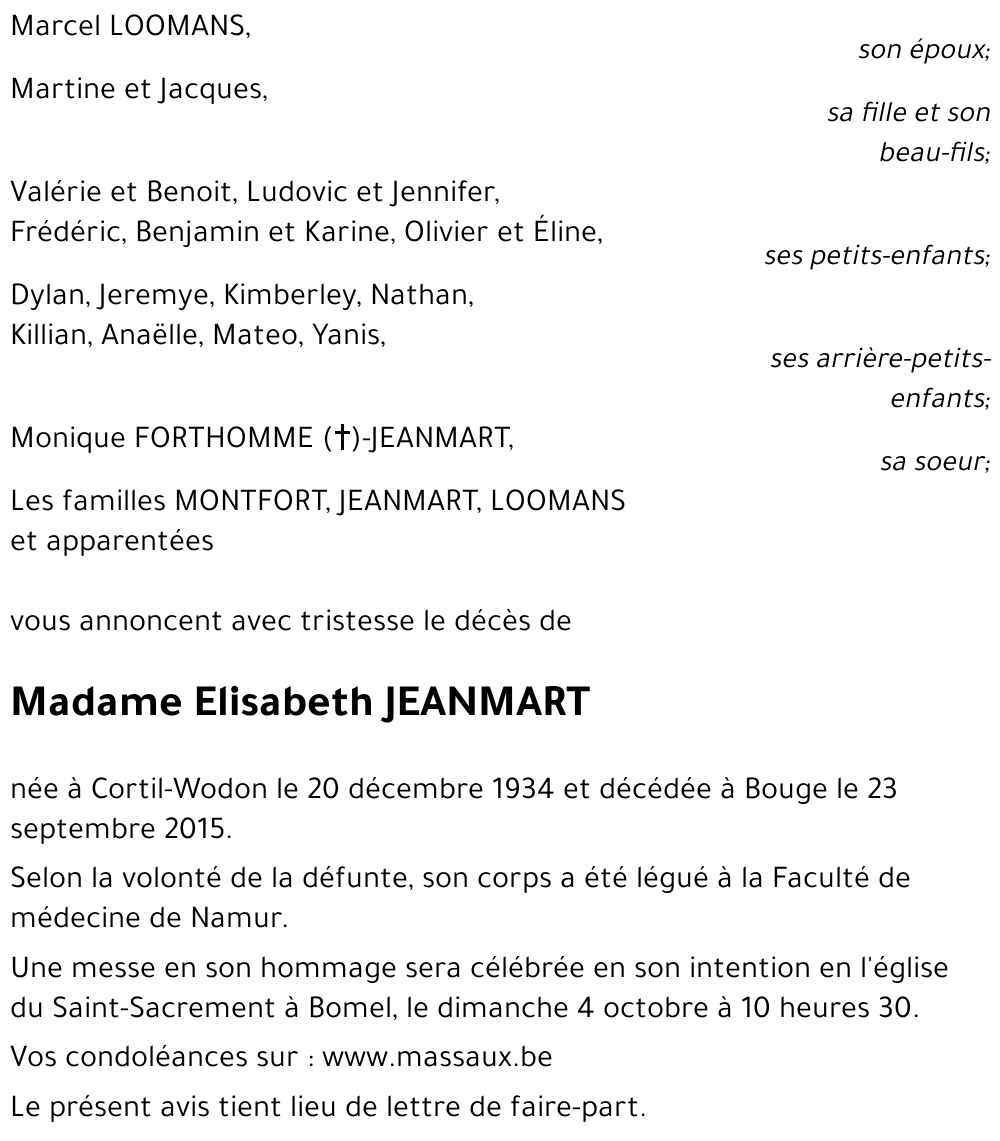 Elisabeth JEANMART