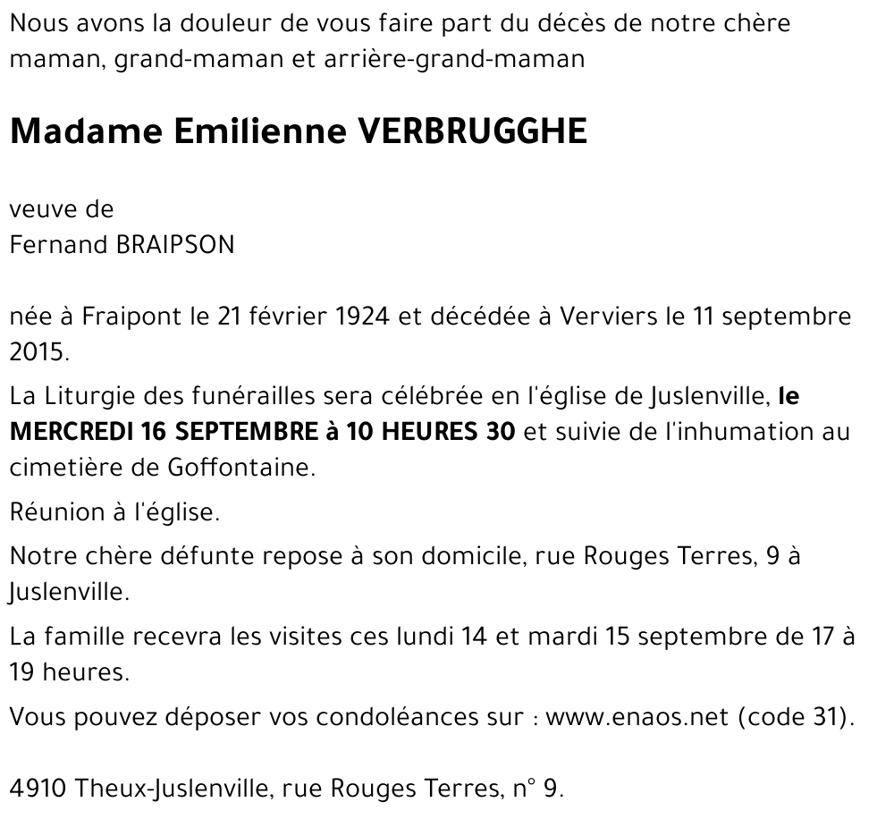 Emilienne VERBRUGGHE