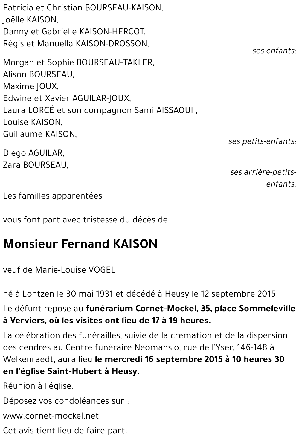 Fernand KAISON