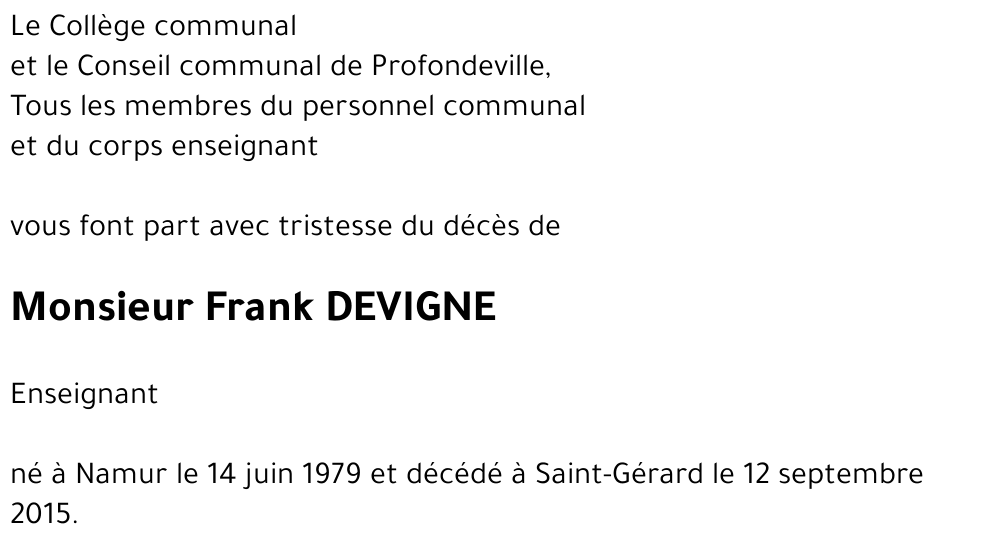 Frank DEVIGNE