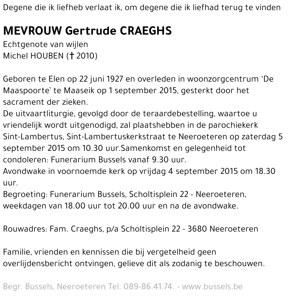 Gertrude CRAEGHS