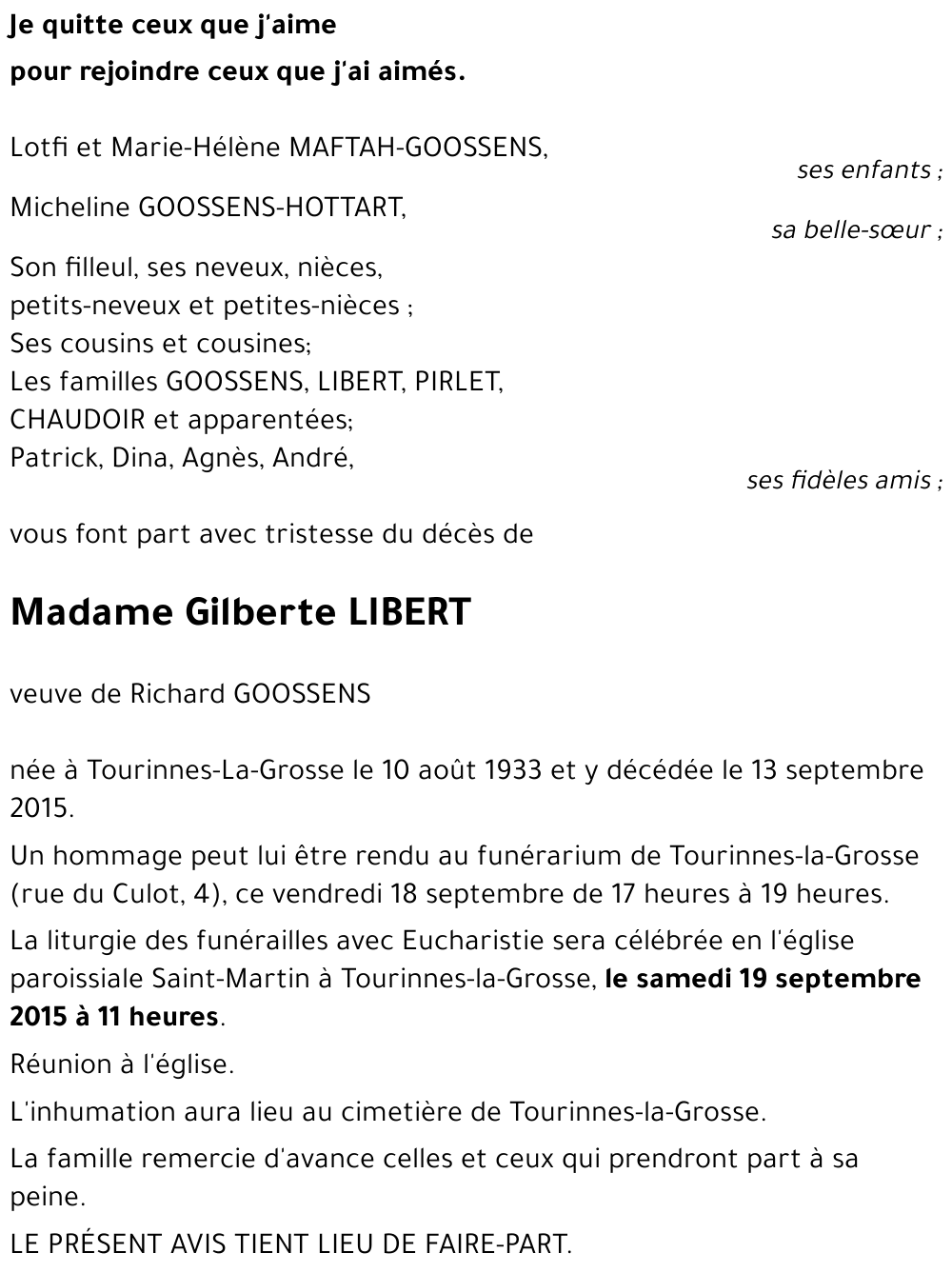 Gilberte LIBERT