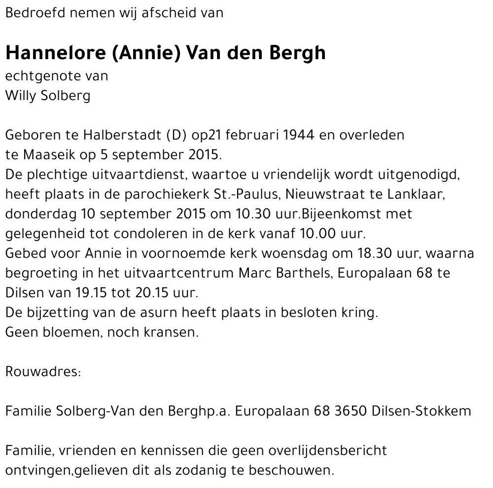 Hannelore Van den Bergh