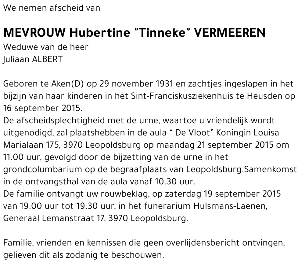 Hubertine Vermeeren