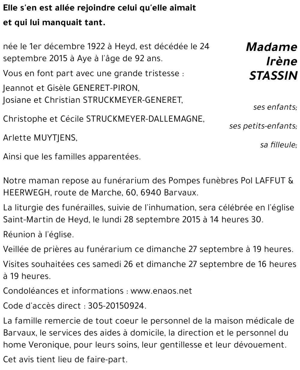 Irène STASSIN