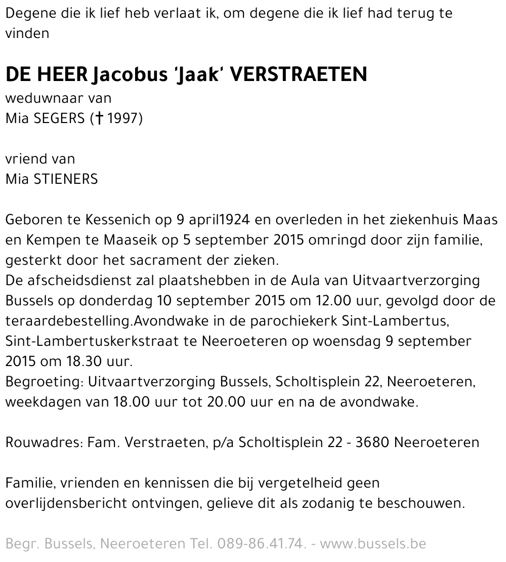 Jacobus 'Jaak' VERSTRAETEN