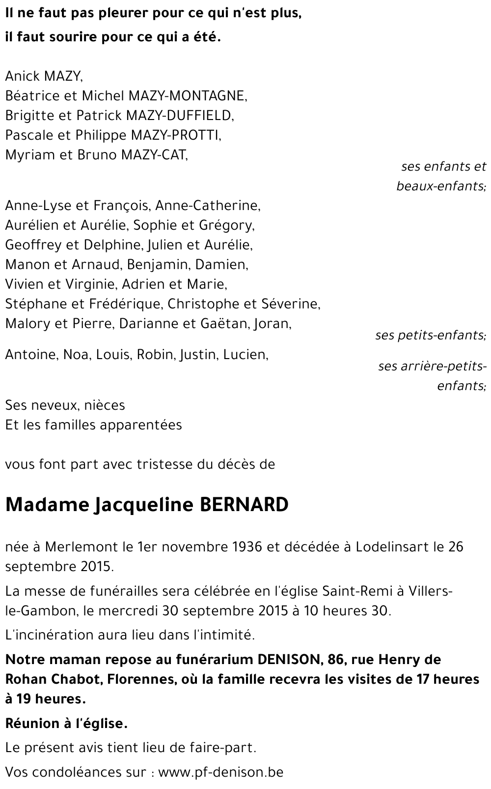Jacqueline BERNARD