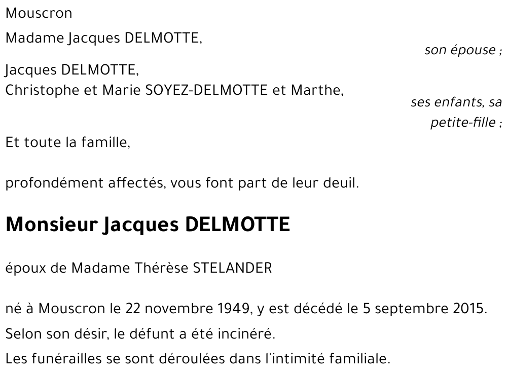 Jacques DELMOTTE