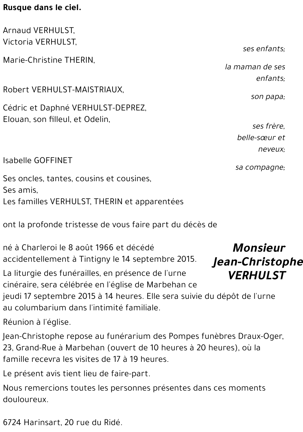 Jean-Christophe VERHULST