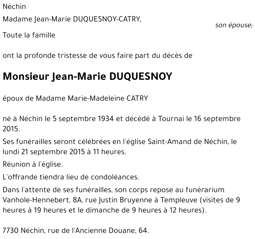 Jean-Marie DUQUESNOY