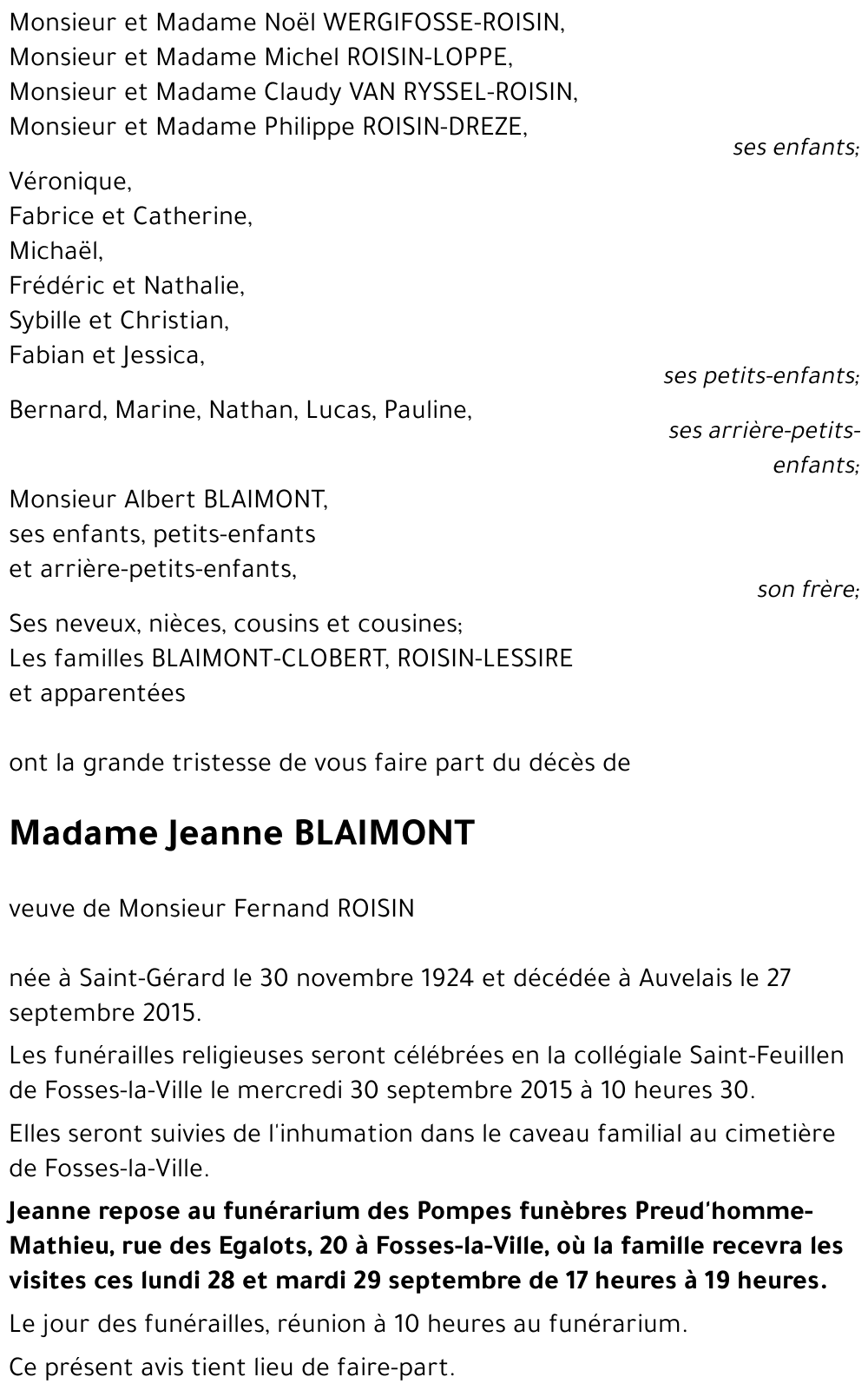 Jeanne BLAIMONT