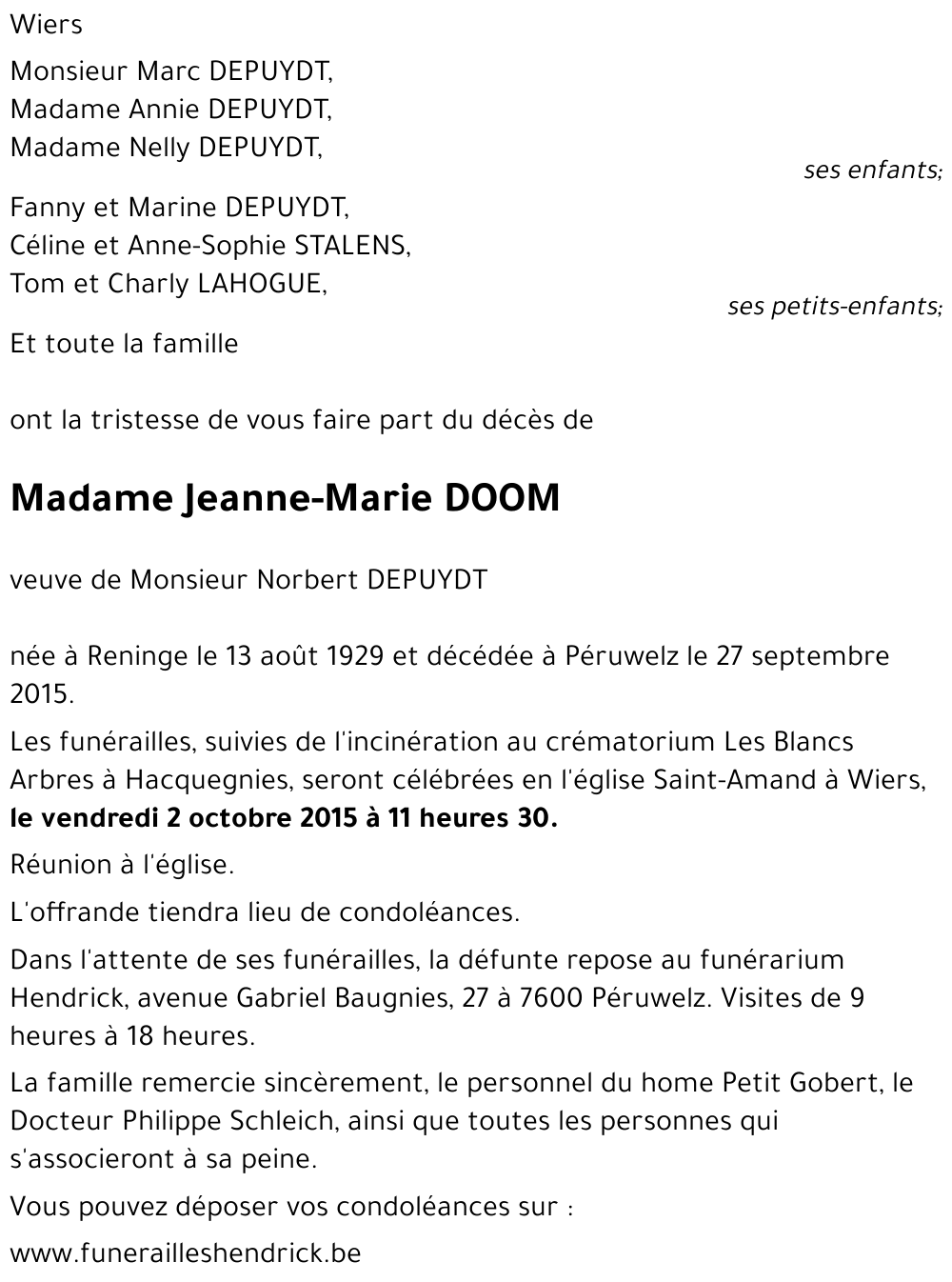Jeanne-Marie DOOM