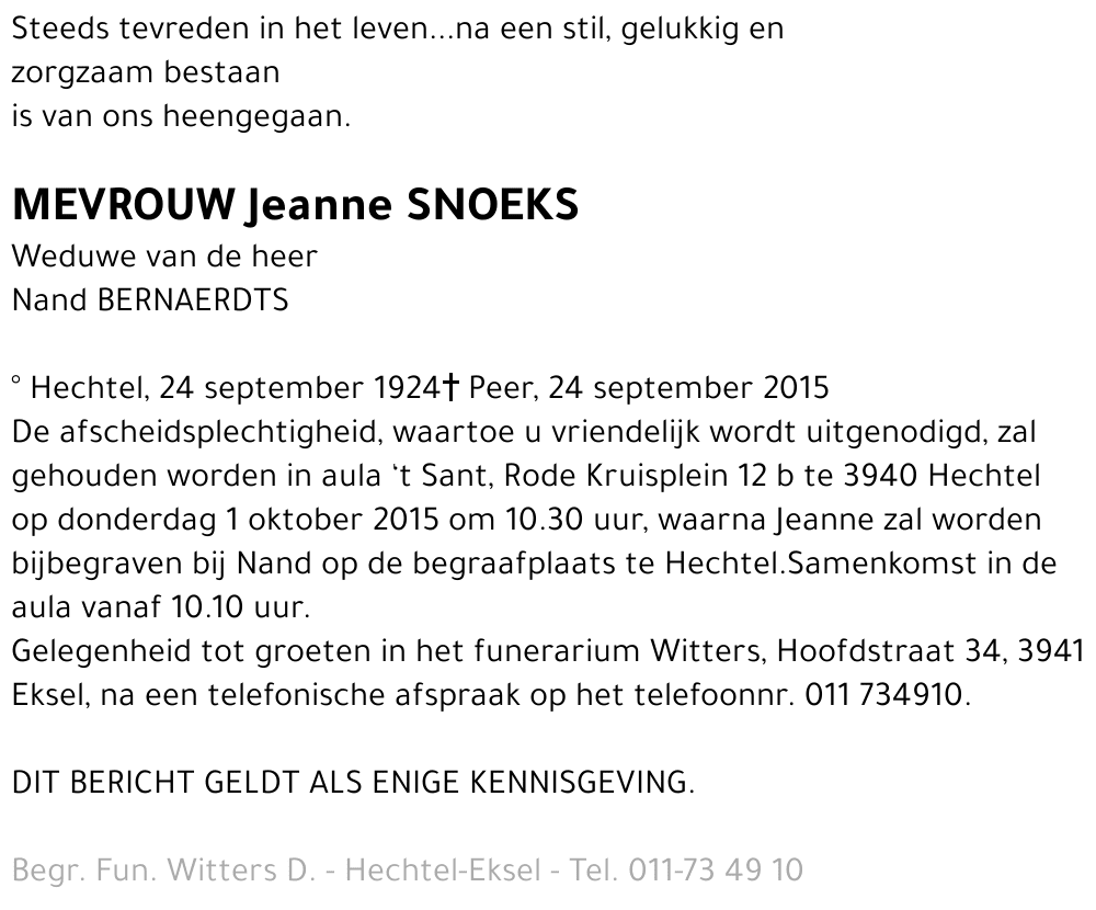 Jeanne Snoeks