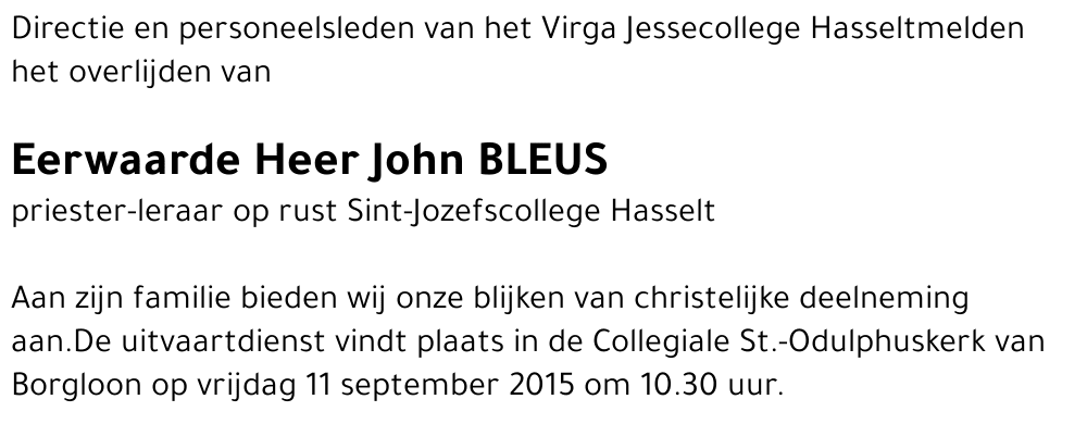 John BLEUS