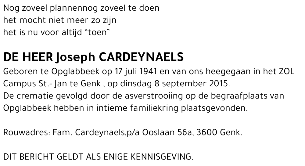 Joseph CARDEYNAELS