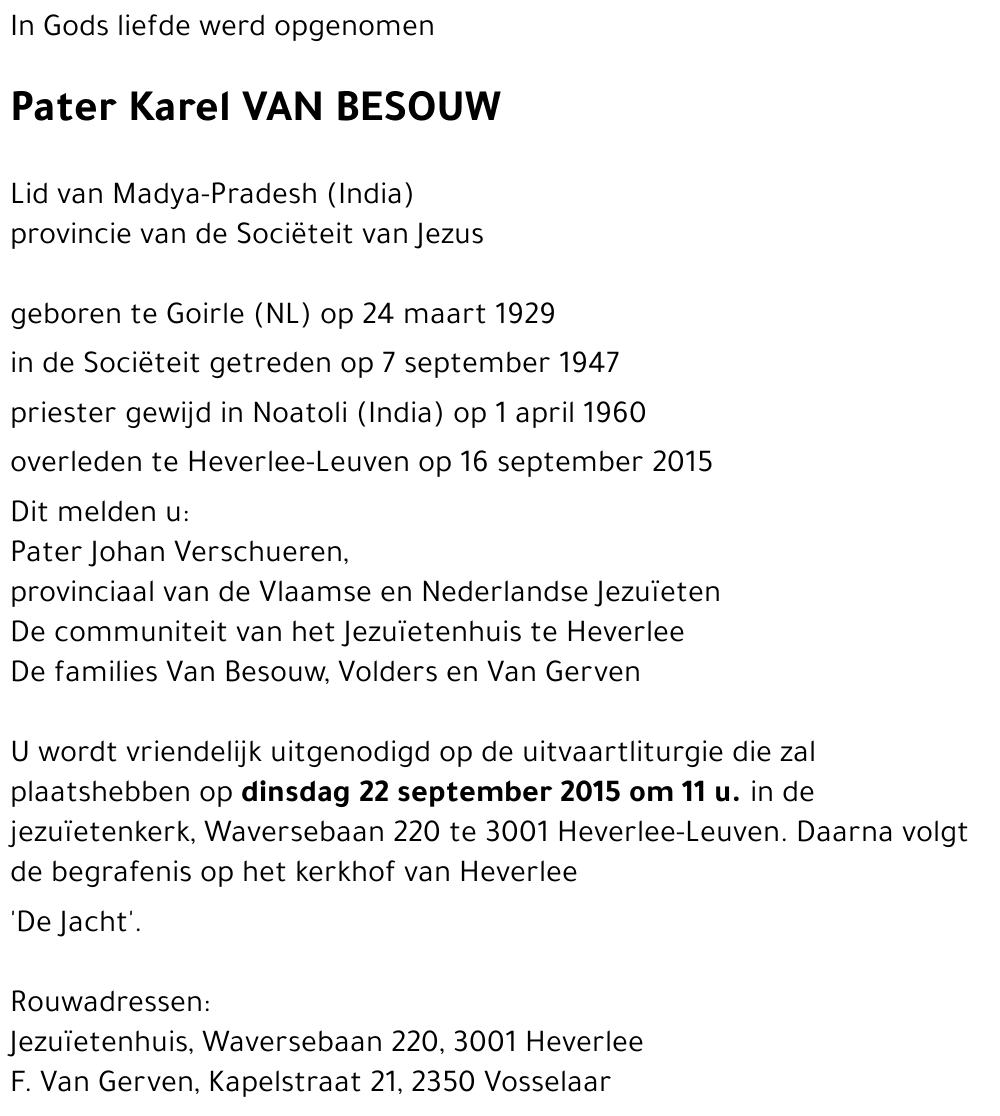 Karel VAN BESOUW