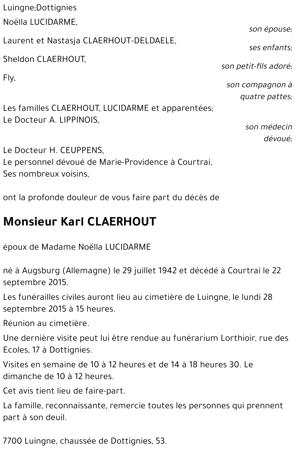 Karl CLAERHOUT