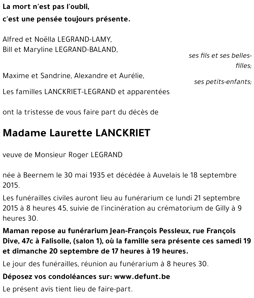 Laurette LANCKRIET