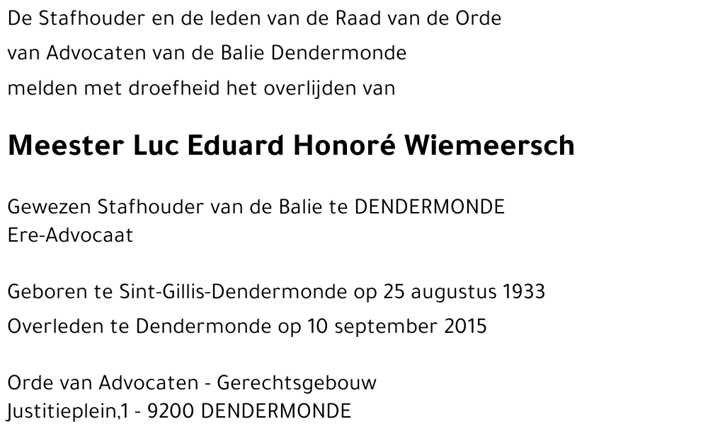 Luc Eduard Honoré Wiemeersch