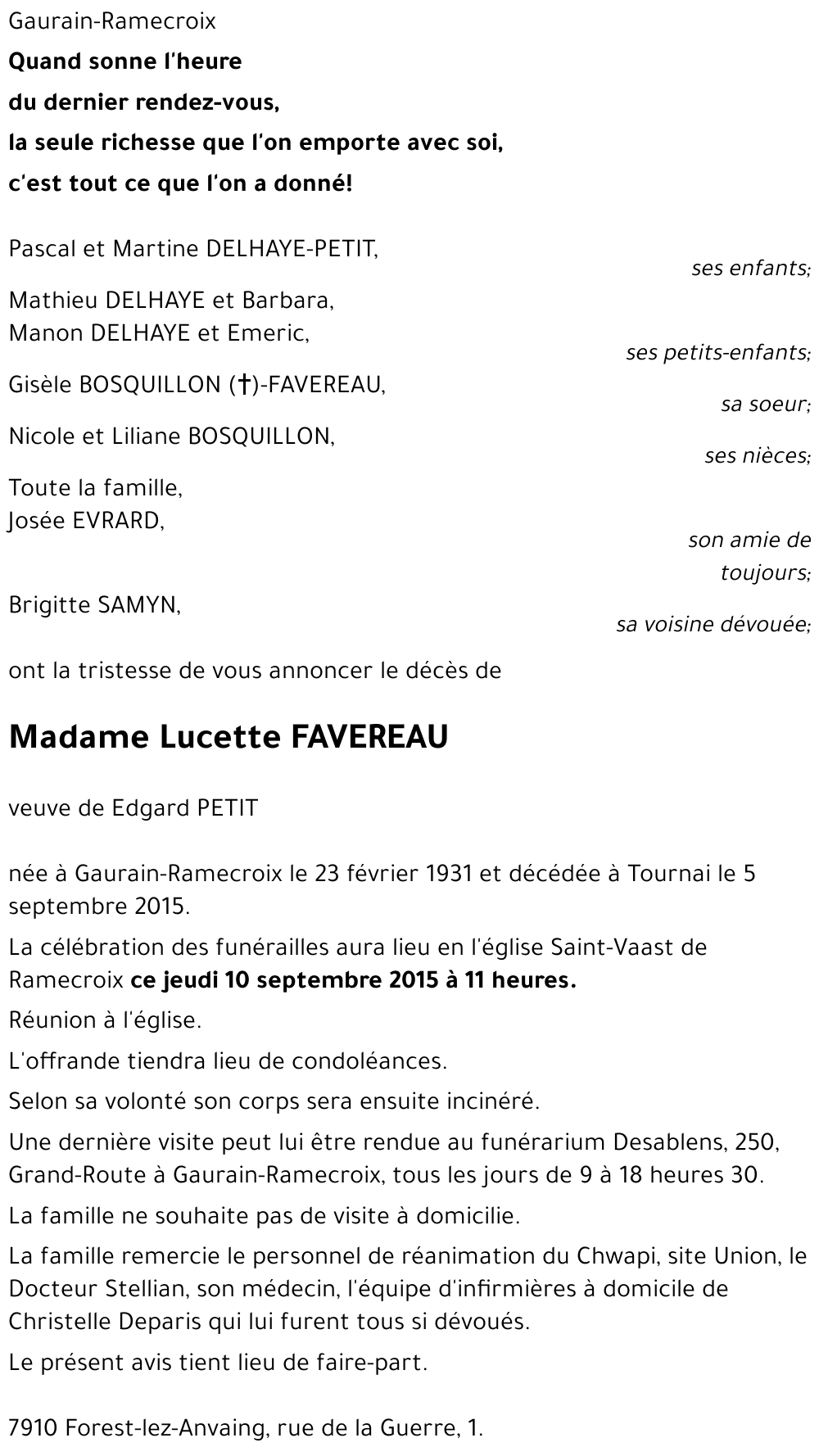 Lucette FAVEREAU