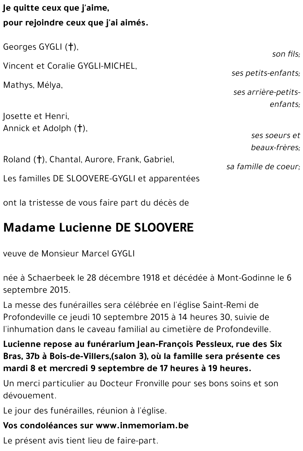 Lucienne DE SLOOVERE