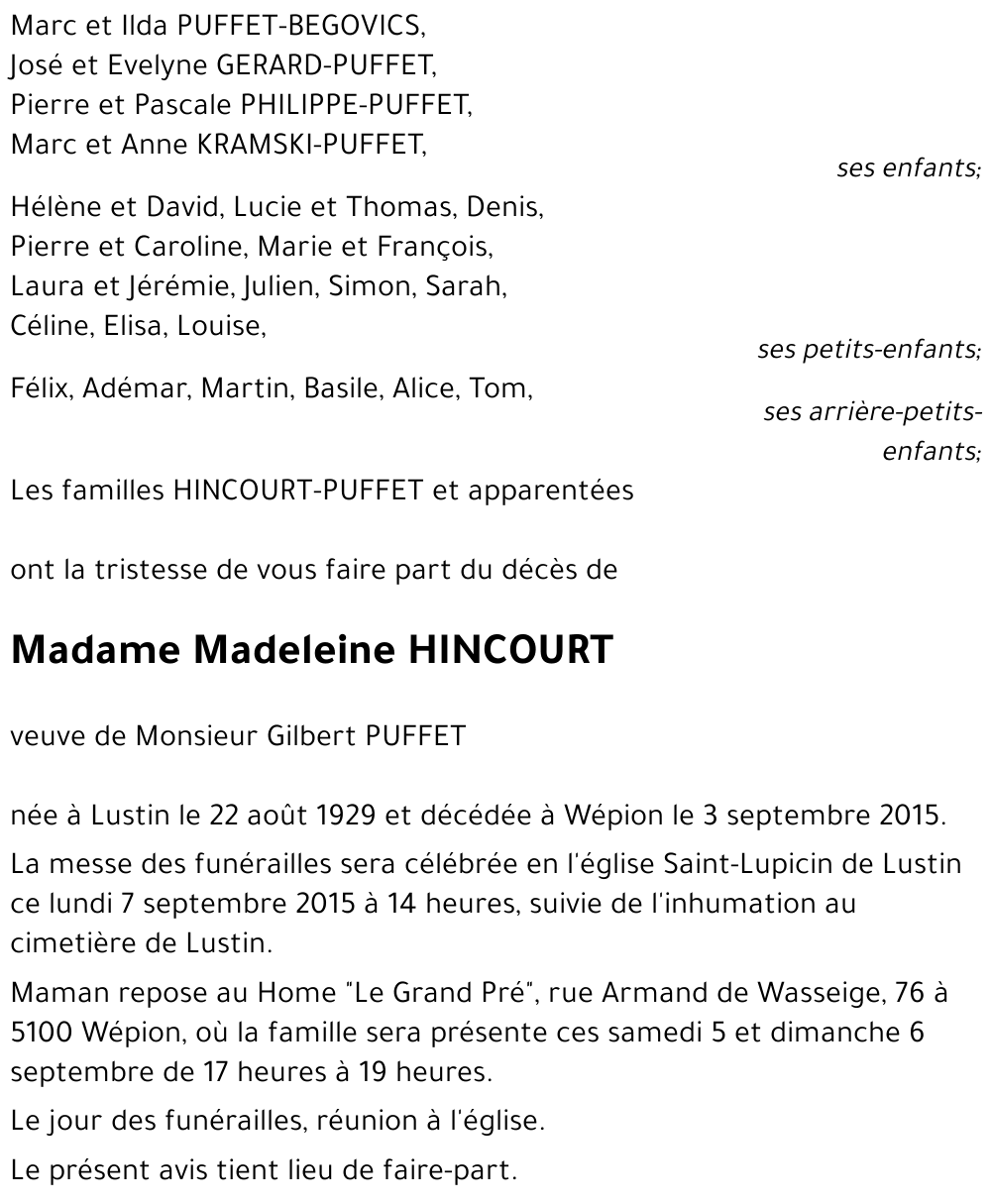Madeleine HINCOURT