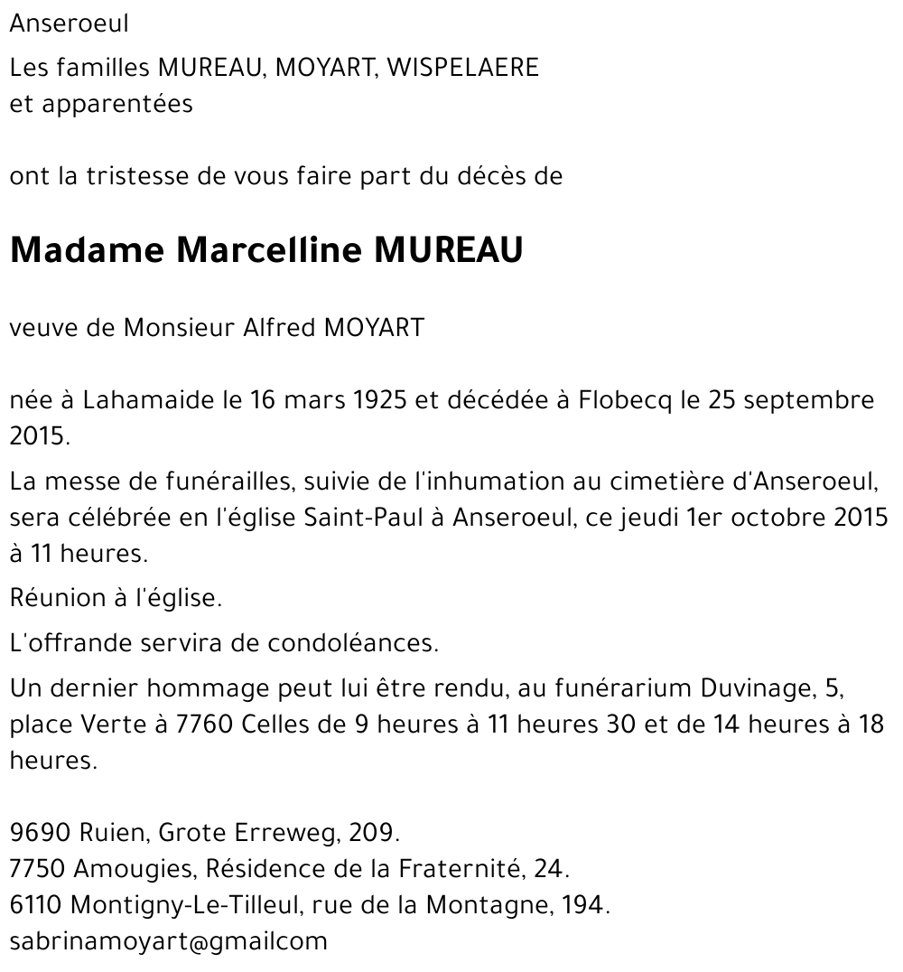 Marcelline MUREAU