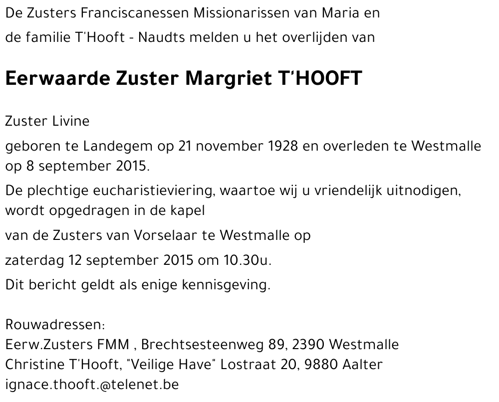 Margriet T'Hooft