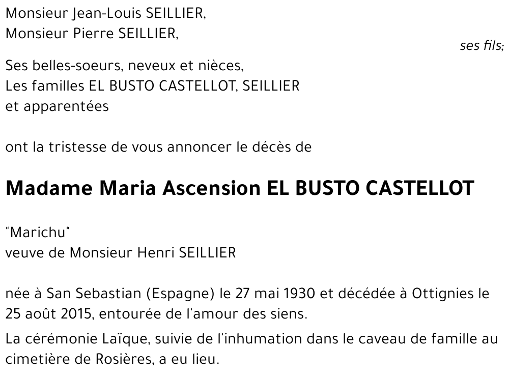 Maria Ascension EL BUSTO CASTELLOT