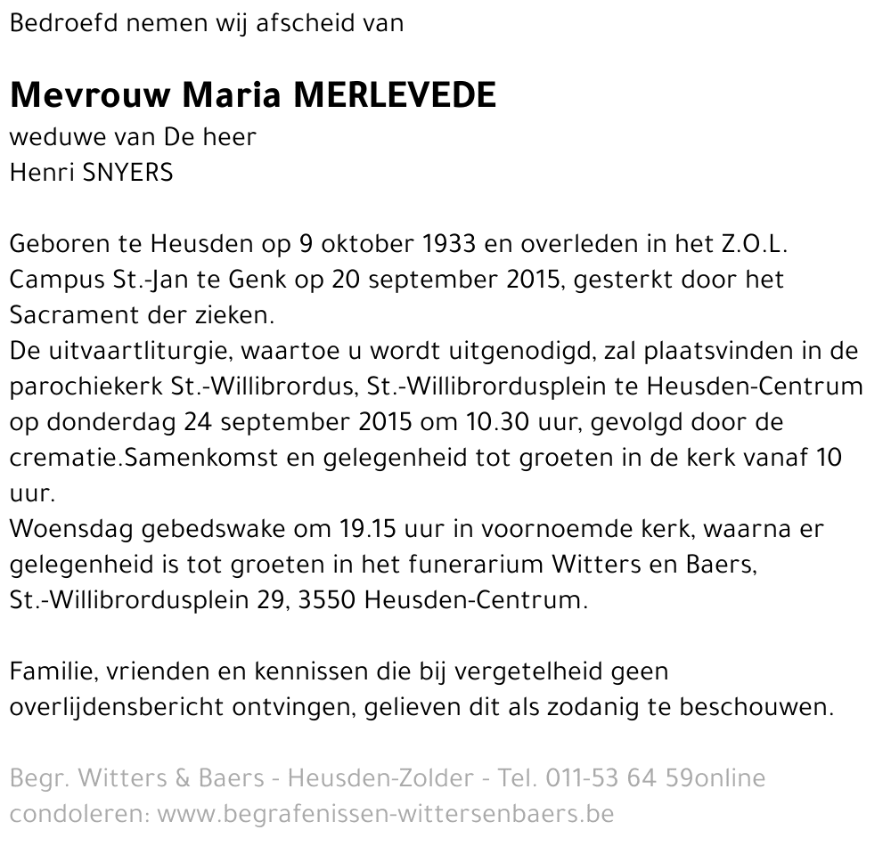 Maria Merlevede