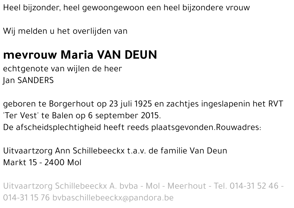 Maria Van Deun