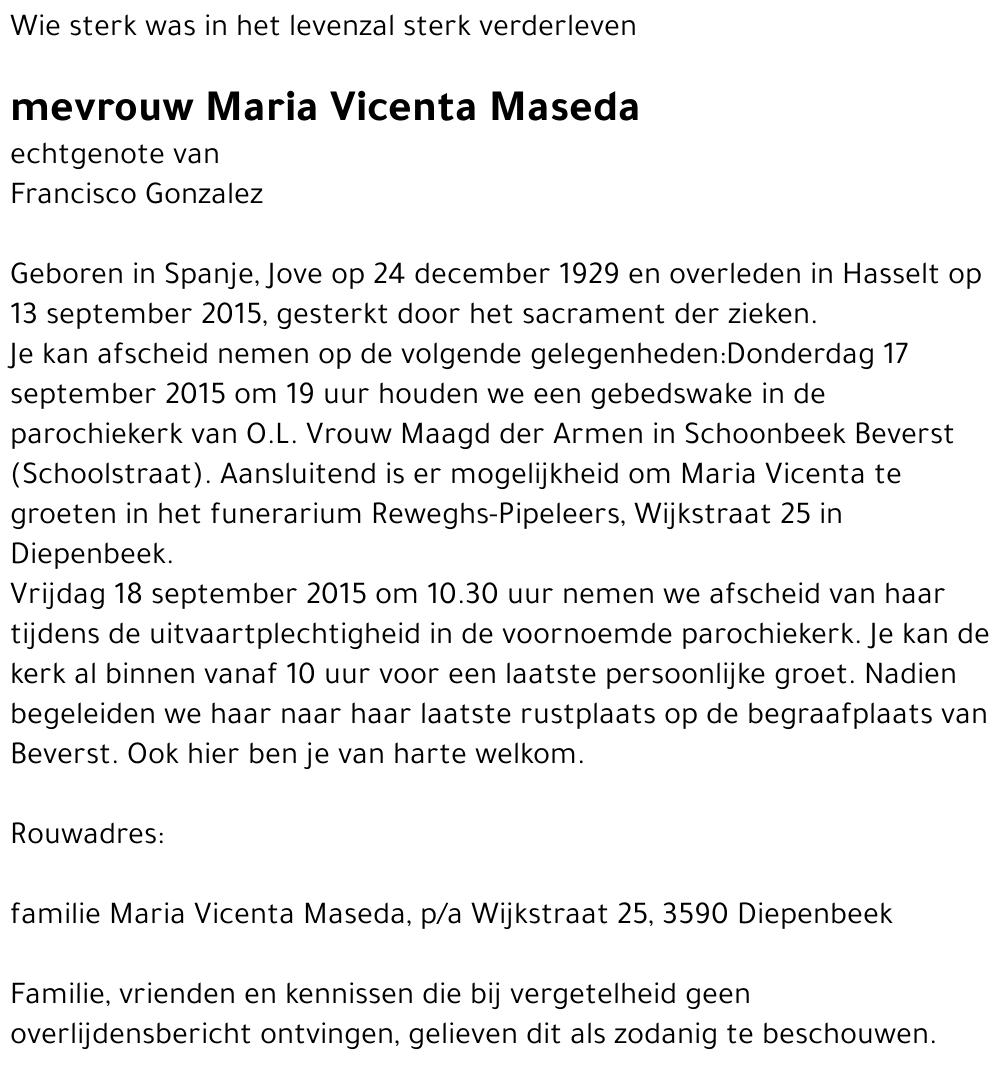 Maria Vicenta Maseda