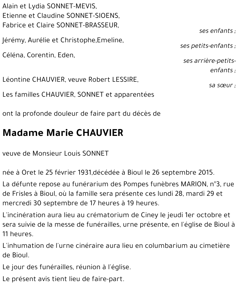 Marie CHAUVIER