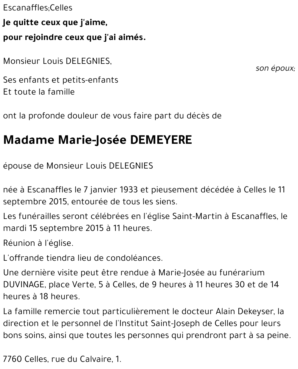 Marie-Josée DEMEYERE