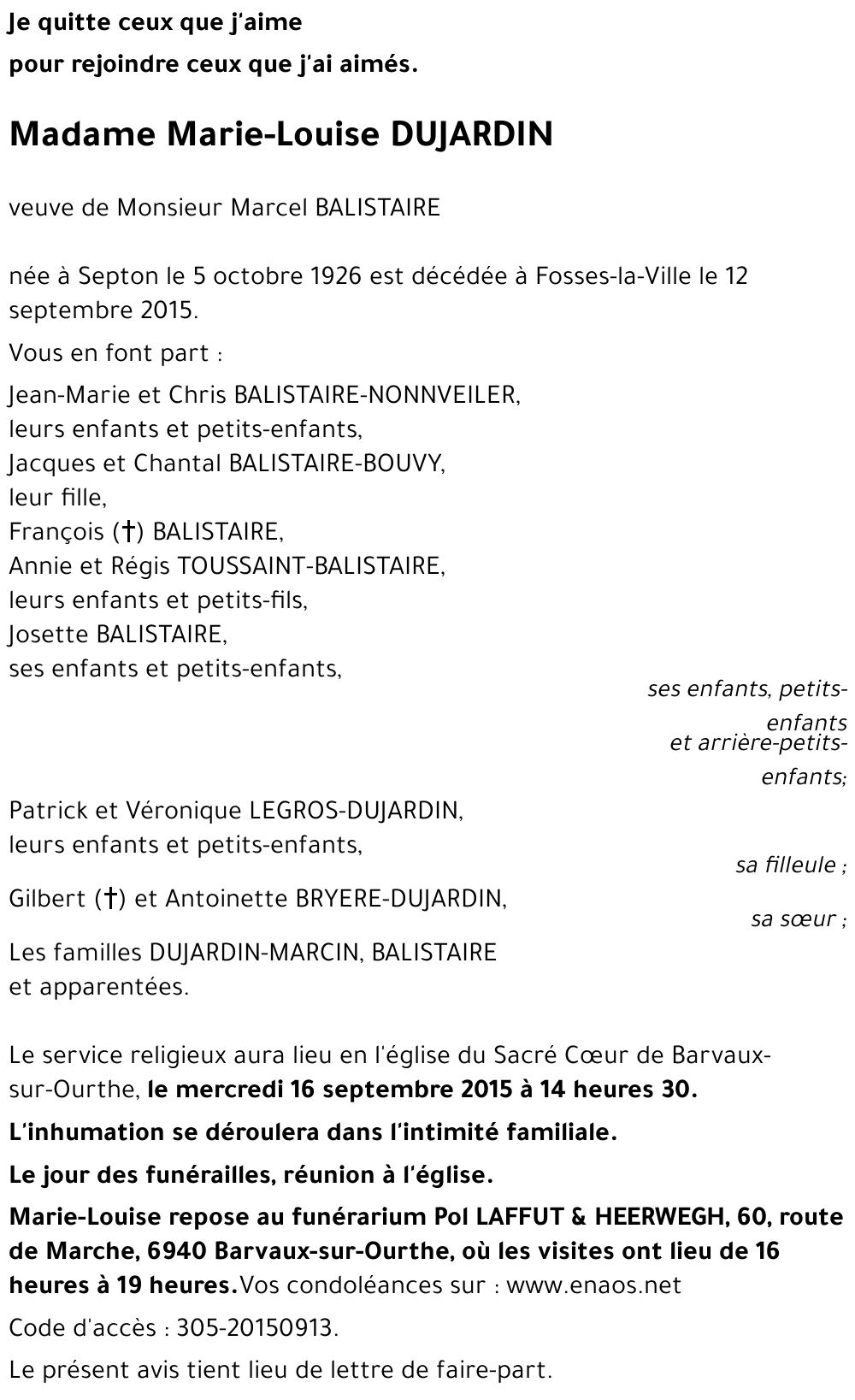 Marie-Louise DUJARDIN