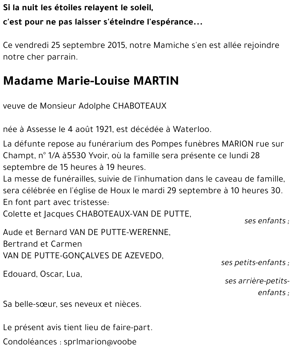 Marie-Louise MARTIN