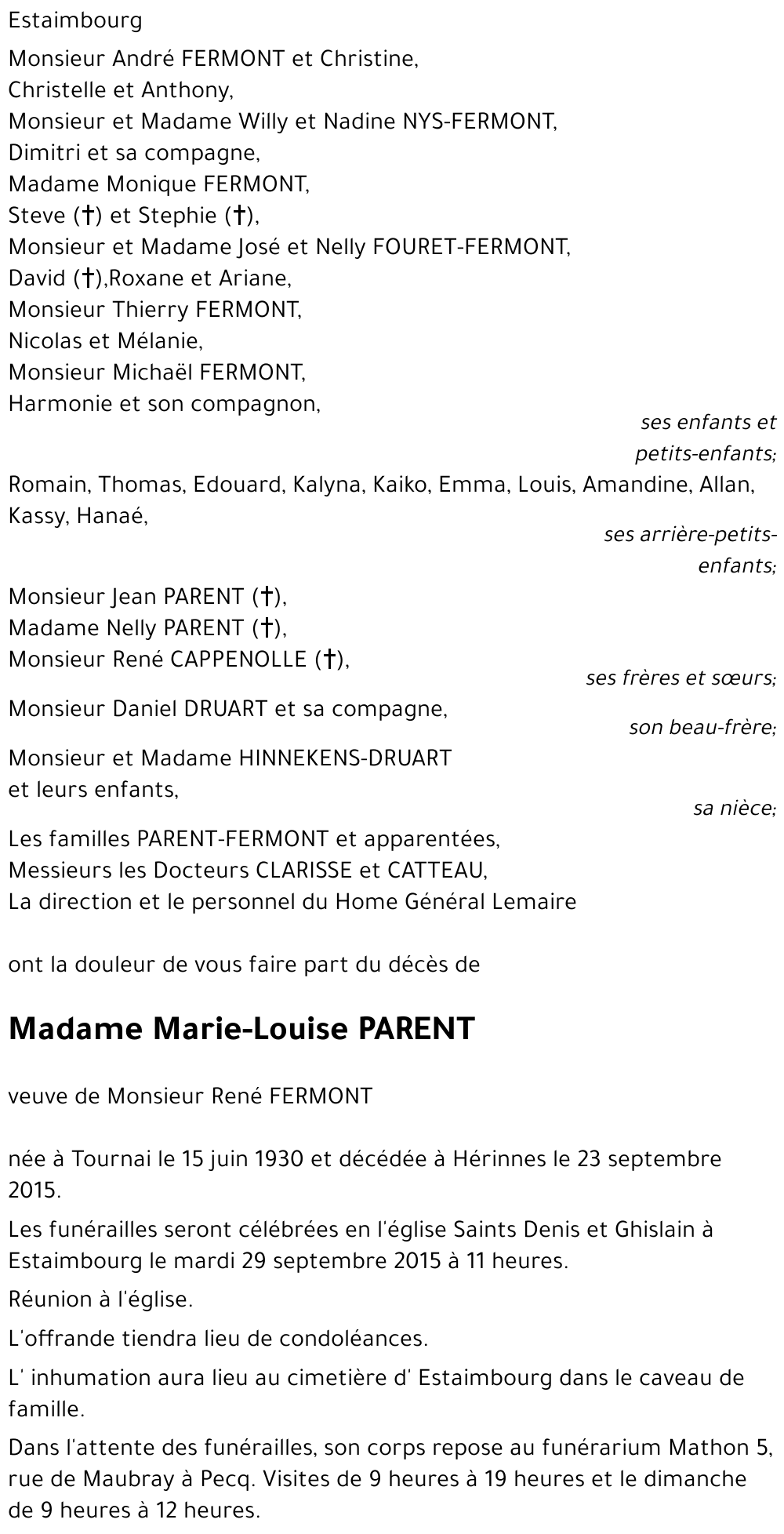 Marie-Louise PARENT
