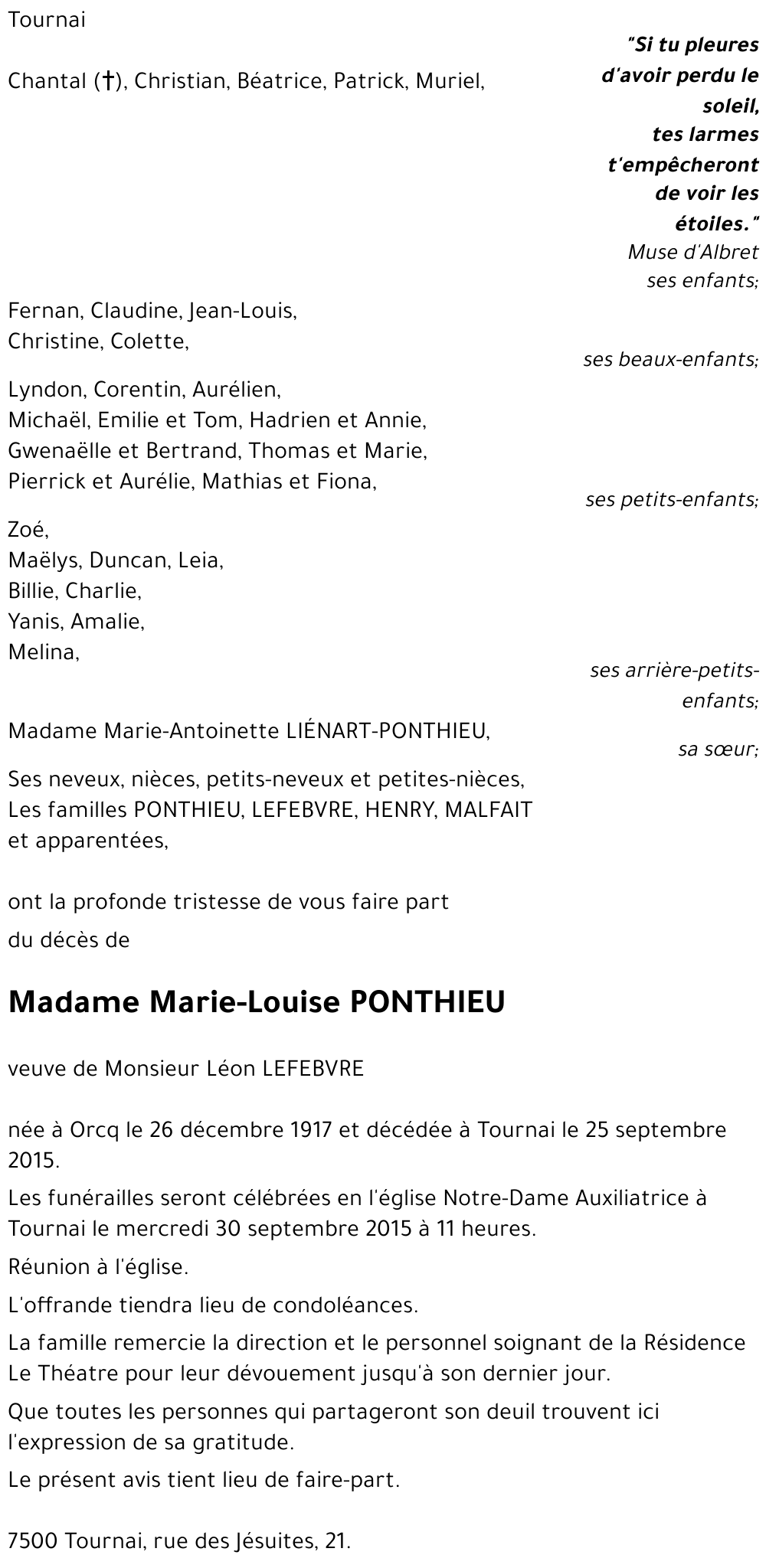 Marie-Louise PONTHIEU
