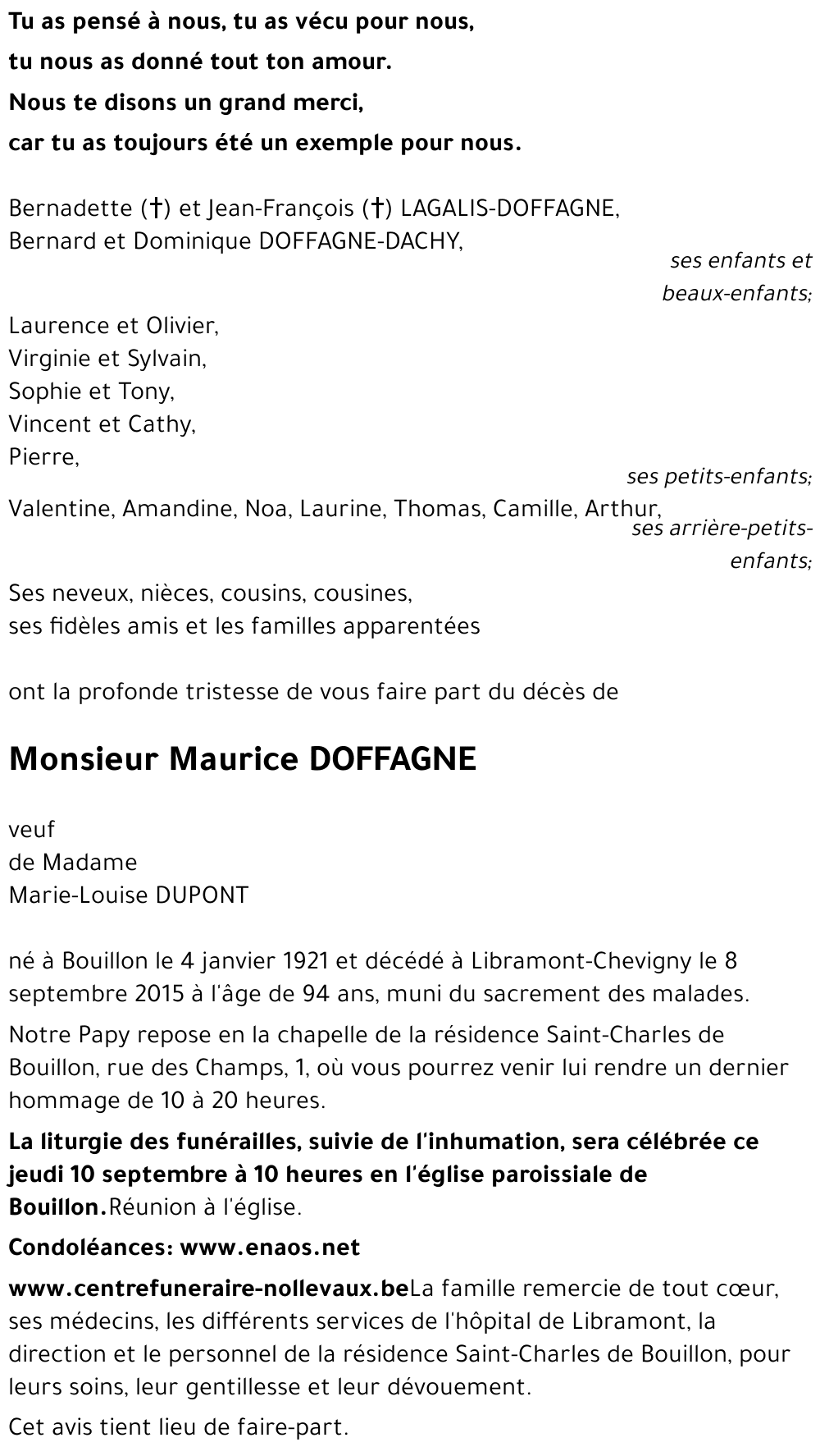 Maurice DOFFAGNE