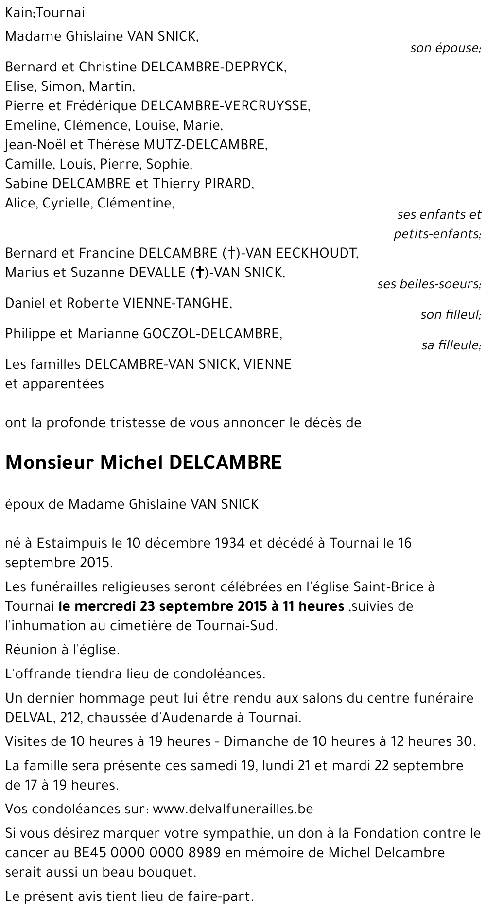 Michel DELCAMBRE